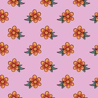 Orange flowers,seamless pattern on violet background. vector