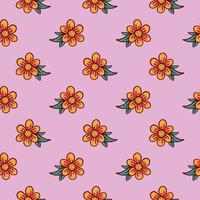 Orange flowers,seamless pattern on violet background. vector