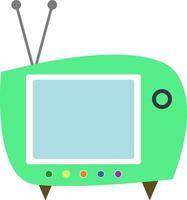 Green TV, illustration, vector on white background.