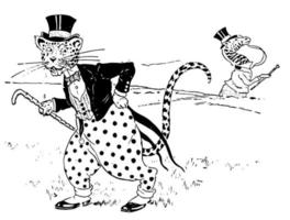 leopardo, ilustración vintage vector