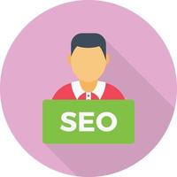 ilustración de vector de empleado de seo en un fondo. símbolos de calidad premium. iconos vectoriales para concepto y diseño gráfico.