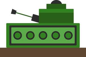 Green tank, illustration, vector on white background.