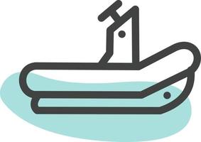 Small motor boat, illustration, vector, on a white background. vector