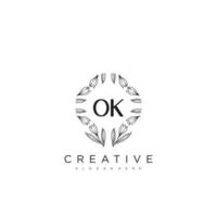 OK Initial Letter Flower Logo Template Vector premium vector art