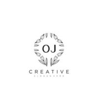 OJ Initial Letter Flower Logo Template Vector premium vector art