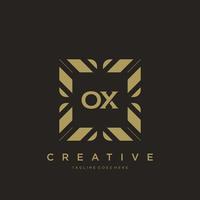 OX initial letter luxury ornament monogram logo template vector