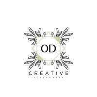 OD Initial Letter Flower Logo Template Vector premium vector art