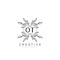 OT Initial Letter Flower Logo Template Vector premium vector art