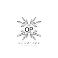 OP Initial Letter Flower Logo Template Vector premium vector art