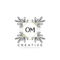 OM Initial Letter Flower Logo Template Vector premium vector art
