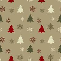 Seamless christmas pattern. Background with  snowflakes and christmas trees. Perfect for wrapping paper, greeting cards, textile print. vector
