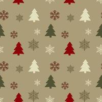 Seamless christmas pattern. Background with  snowflakes and christmas trees. Perfect for wrapping paper, greeting cards, textile print. vector