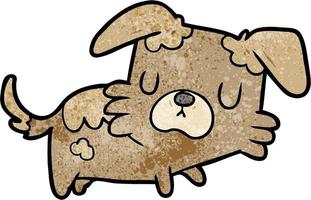 Retro grunge texture cartoon dog vector