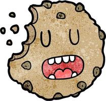 Retro grunge texture cartoon cookie vector