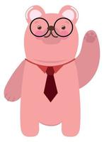 cute bear with eyeglasses vector