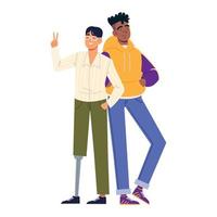 diverse two young men vector