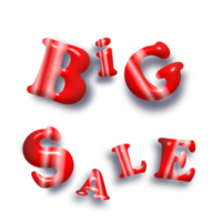 3d rendering Word Big Sale  isolated on  Transparent background png