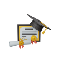 3d rendering certificate isolated useful for education, learning, knowledge, school and class design png