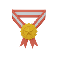 3d rendering medal isolated useful for education, learning, knowledge, school and class design png