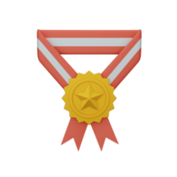 medalha de renderização 3d isolada útil para educação, aprendizagem, conhecimento, escola e design de classe png