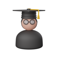 3d rendering graduate student isolated useful for education, learning, knowledge, school and class png