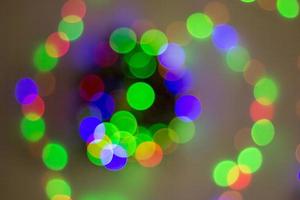 Abstract circular bokeh background of Christmas light photo