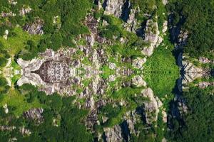 reflection of the mountain on water, mirror image of mountains in water photo