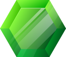 cortes de diamantes verdes brillantes. gemas de joyería piedra mágica para el diseño de interfaz. png