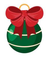 christmas ball with bow vector