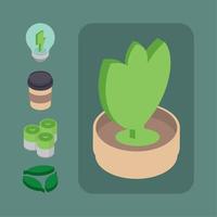 sustainable living, icon collection vector