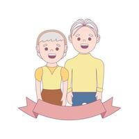 adorable old couple, older person day vector