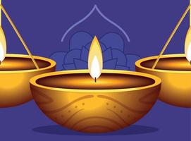 Diwali hindu diya vector