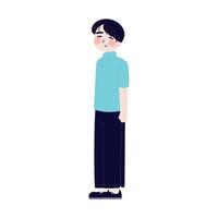 korean boy character vector