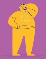 fat young man smiling vector