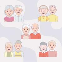 set of older people day vector