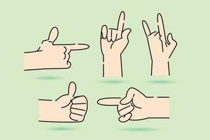 arte de clip de ilustración de signo de mano en diseño plano