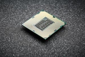 primer plano del procesador de chip cpu. enfoque selectivo foto