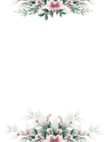 quadro de flores em aquarela rosa png