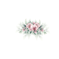 Blumenstrauß aus rosa Aquarellblumen png