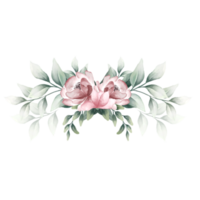 Blumenstrauß aus rosa Aquarellblumen png