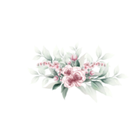 buquê de flores em aquarela rosa png