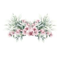 Bouquet of pink watercolor flowers png