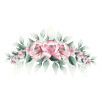 buquê de flores em aquarela rosa png