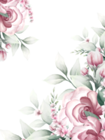 cadre fleur aquarelle rose png