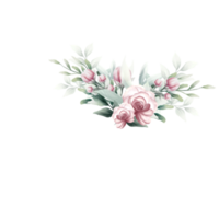 Blumenstrauß aus rosa Aquarellblumen png