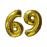 11 Golden number helium balloons isolated background. Realistic foil and latex balloons. design elements for party, event, birthday, anniversary and wedding. photo