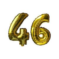 11 Golden number helium balloons isolated background. Realistic foil and latex balloons. design elements for party, event, birthday, anniversary and wedding. photo