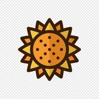 Sunflower vector icon. Creative geometric sunflower logo design. Linear sunflower icon. Vector illustration