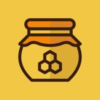 Honey jar vector icon. Creative geometric honey jar logo design. Linear honey jar icon. Vector illustration