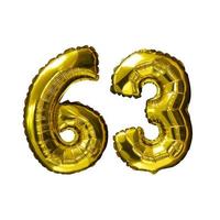 11 Golden number helium balloons isolated background. Realistic foil and latex balloons. design elements for party, event, birthday, anniversary and wedding. photo